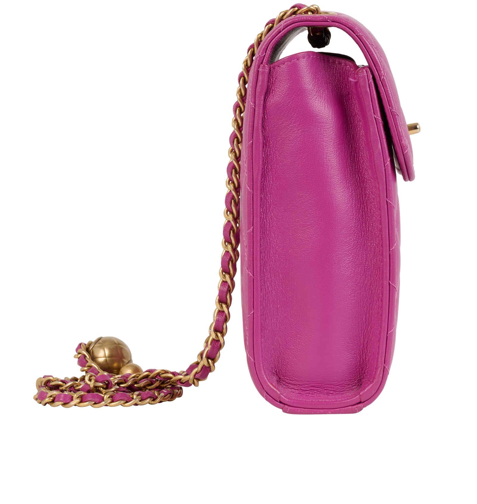 Pearl Crush Phone Holder, &pound;1,800, Handbags, Purple, Leather, Side view